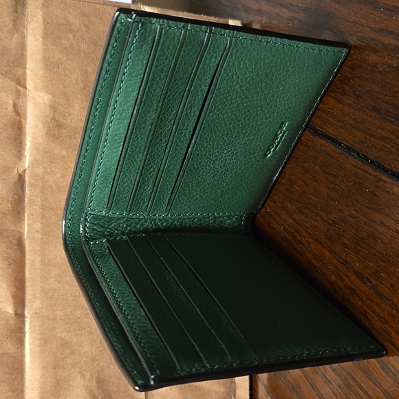 Coach Green Leather Wallet NWOT - Picture 6 of 7